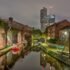 Castlefield in Manchester, UK at night